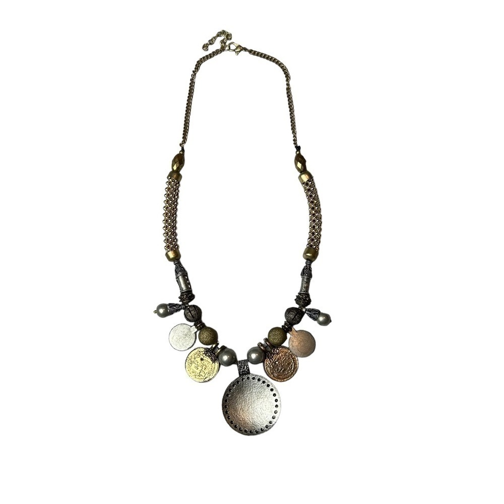 Mixed Medal Necklace w/Adjustable Lobster Claw Closure - Picture 5 of 8